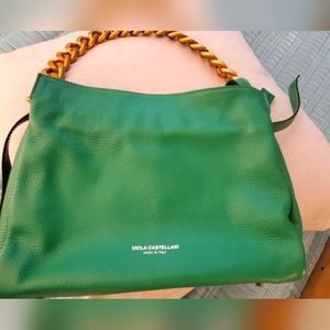 Viola Castellani genuine leather purse w Chunky chain